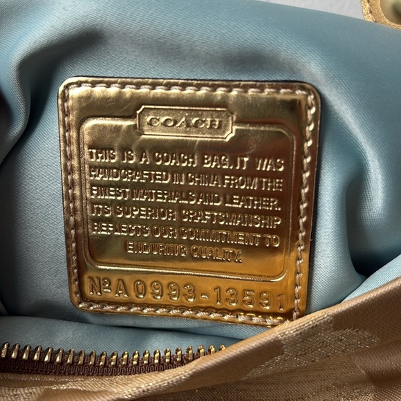 Coach Amanda Foldover Clutch Bag Gold - Picture 3 of 7